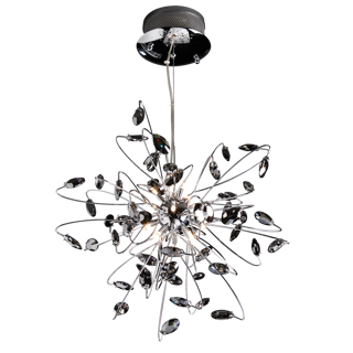 Barletta loftlampe i krom med mørke krystaller fra Design by Grönlund